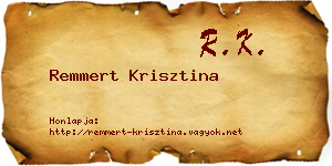 Remmert Krisztina névjegykártya